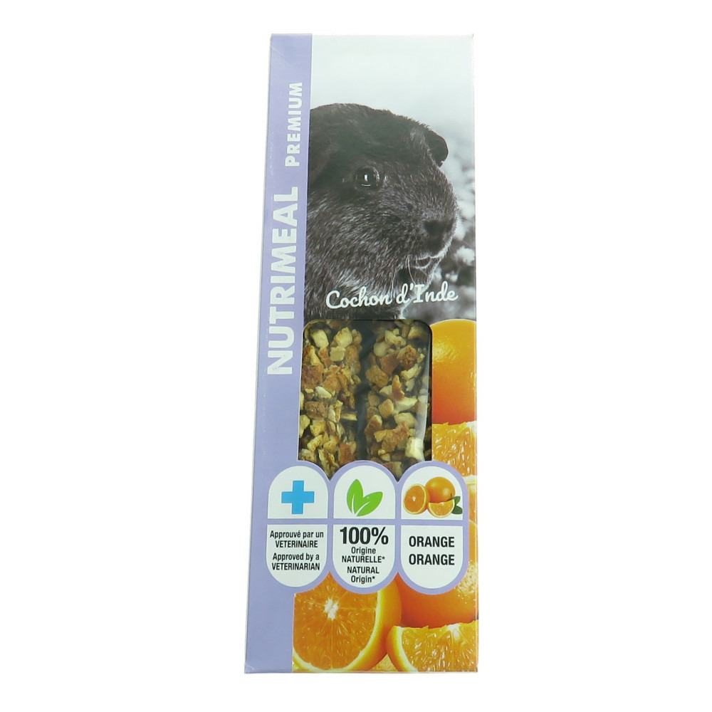 Friandises 2 sticks premium orange pour cochon d'inde, pour rongeur