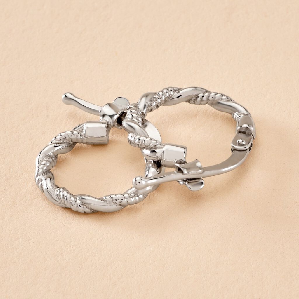 Créoles Anastasia Argent Blanc