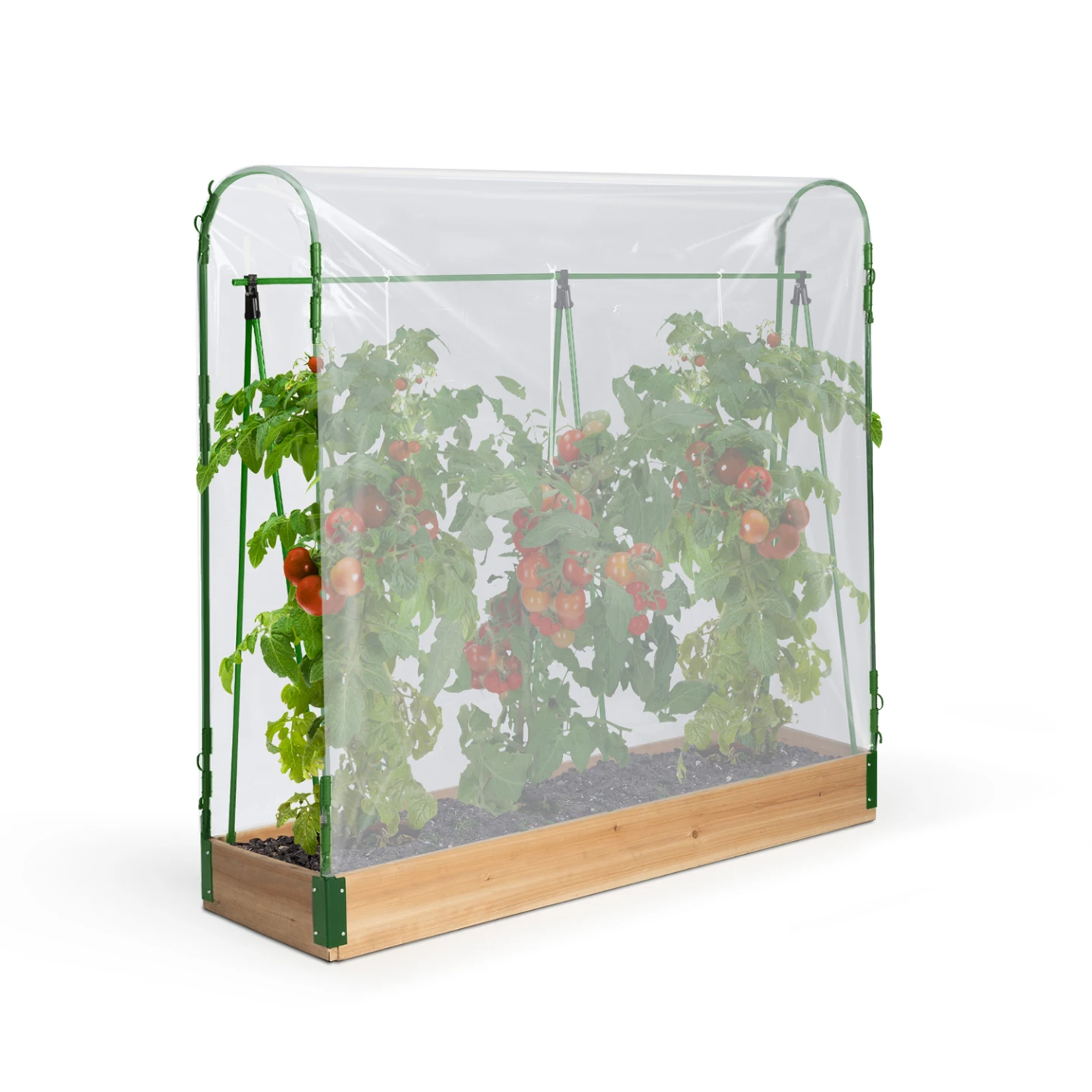 Kit complet 3 bacs modulables carrés potager et serre à tomates + treillis + housse