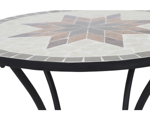Siena Garden Stella balkontafel, staal, Ø 60 cm, H 71 cm, mozaïek