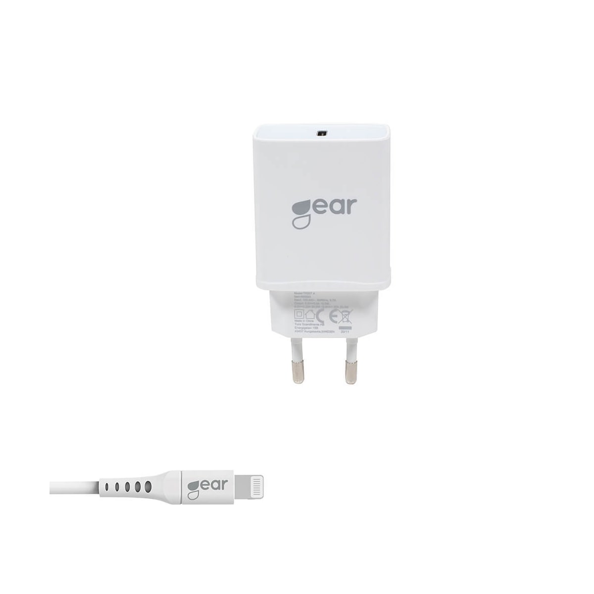 GEAR Lader 220V 1xUSB-C PD 30W Kabel til USB-C MFI C94