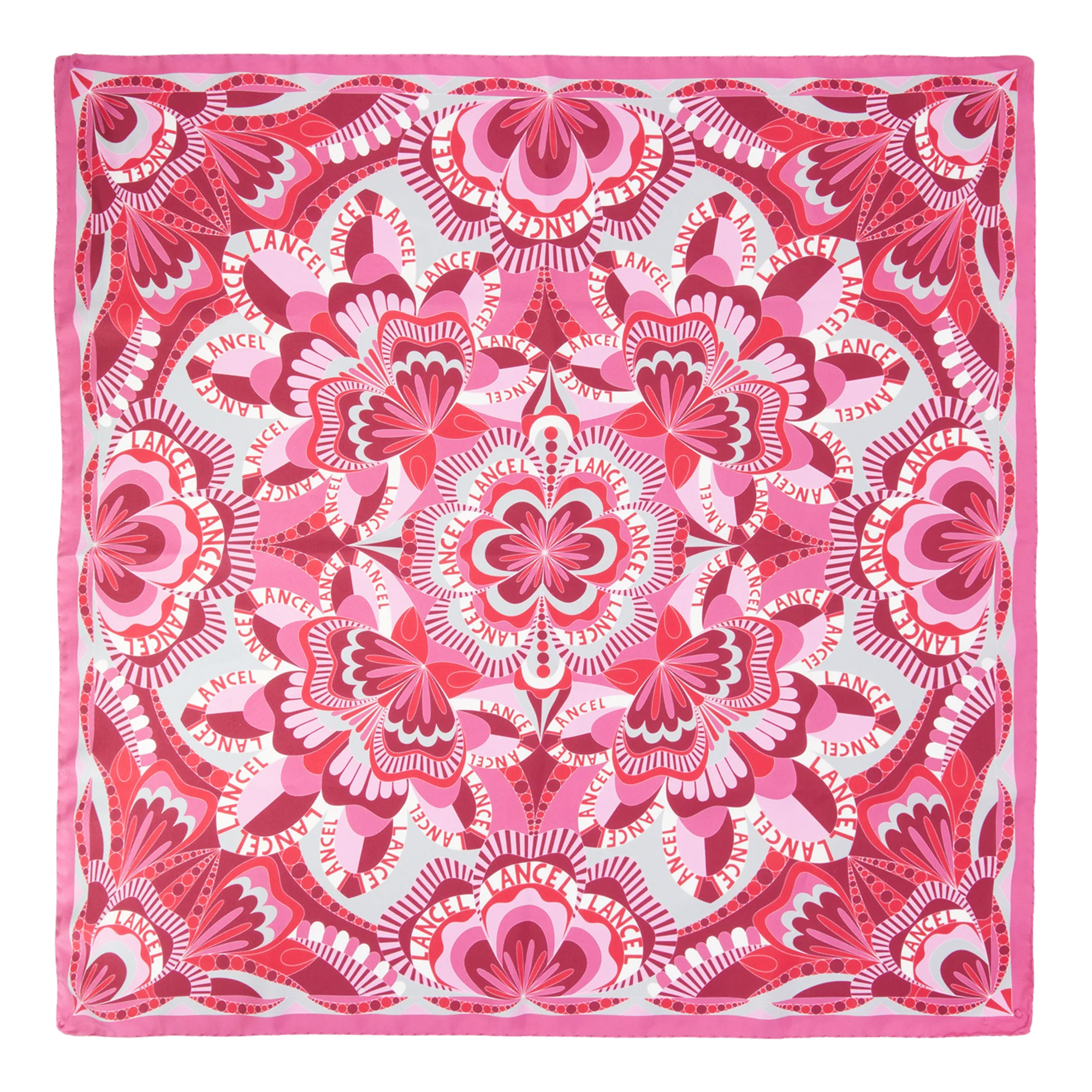 Carré 90 Motif Floral-Multico Cerise