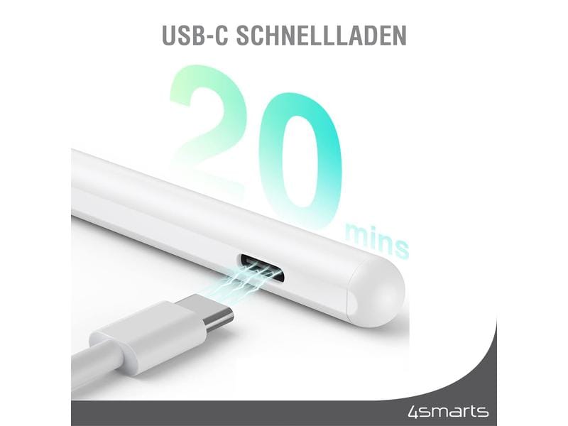 4smarts Eingabestift Pencil Pro 3 Weiss Eingabestift für iPad