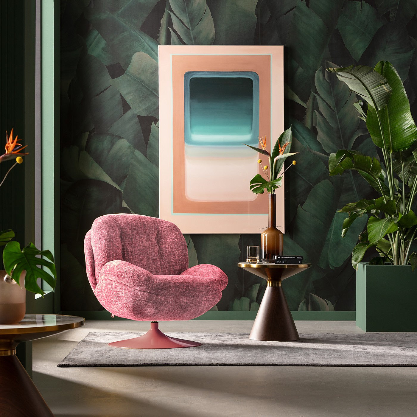 Kare Design Cosy Draaifauteuil - roze