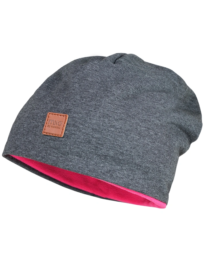 Beanie SHORT BASICS zum Wenden in anthrazitmeliert