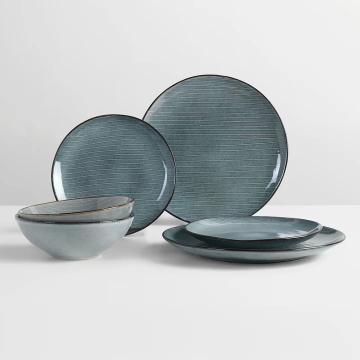 Broste Copenhagen - Nordic Sea Lunch-Set, soft blue (12-tlg.)