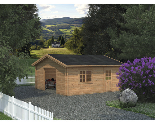Palmako Roger vrijstaande garage, 27,7 m², zonder deur, 540 x 540 cm, bruin gegrond