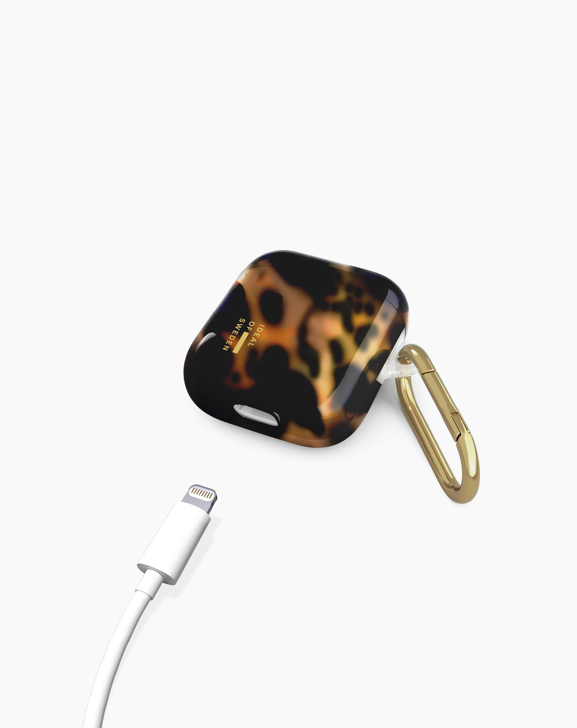 AirPods (1. & 2. Generation) Hardcase Schutzhülle Abdeckung Recycled   Karabinerhaken (IDCLAPC-518) - Tortoise