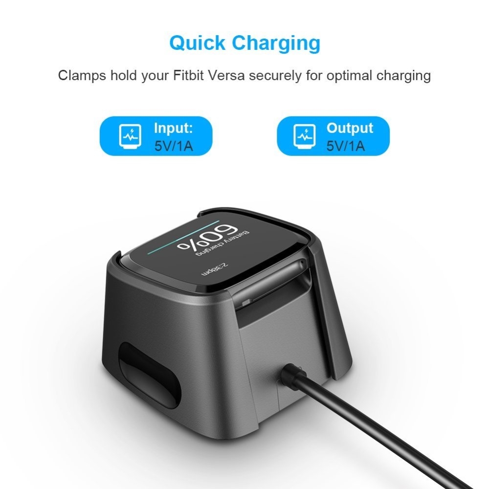 (1m) Fitbit Versa / Versa Lite USB Ladegerät Dockingstation - Schwarz