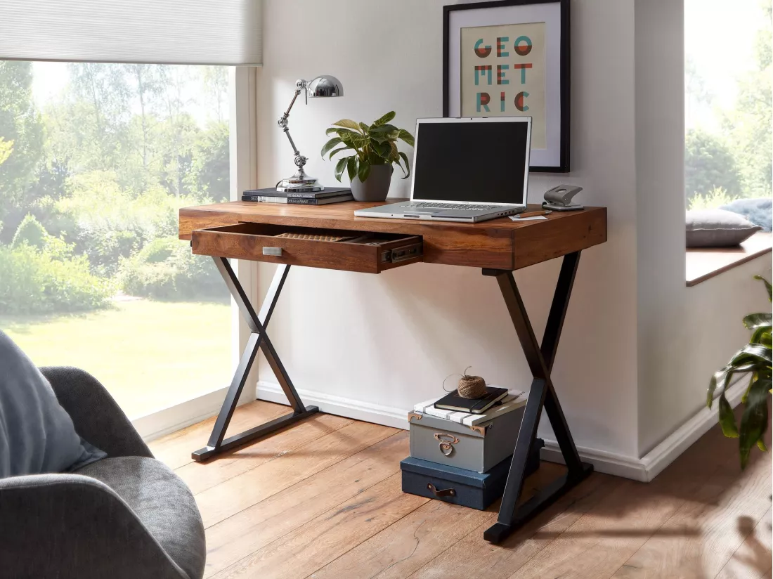 Table de Bureau Petit 120x55x78 cm Table pour Ordinateur avec Rangement