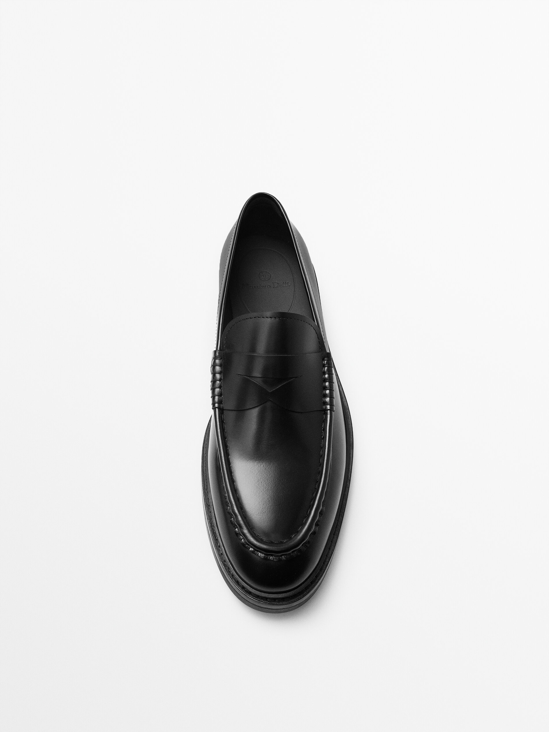 Mocassim de couro preto com máscara - PRETO