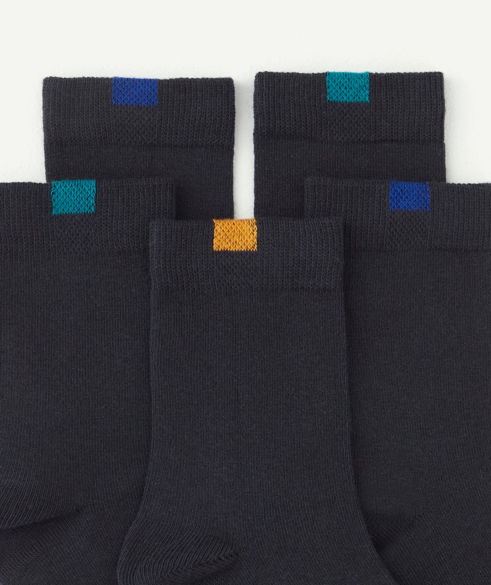 DIMLOT DE 5 PAIRES DE CHAUSSETTES BLEU MARINE