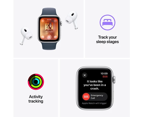 Apple Watch SE GPS   Cellular 44mm Starlight Aluminium Case with Starlight Sport Band - M/L