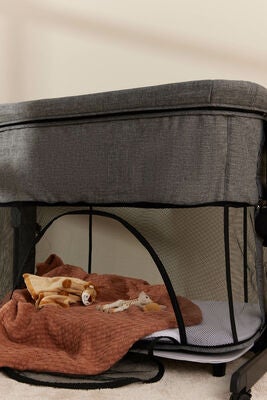 JLY ALLIE Bedside Crib- & Lekegrind, Mørkegrå