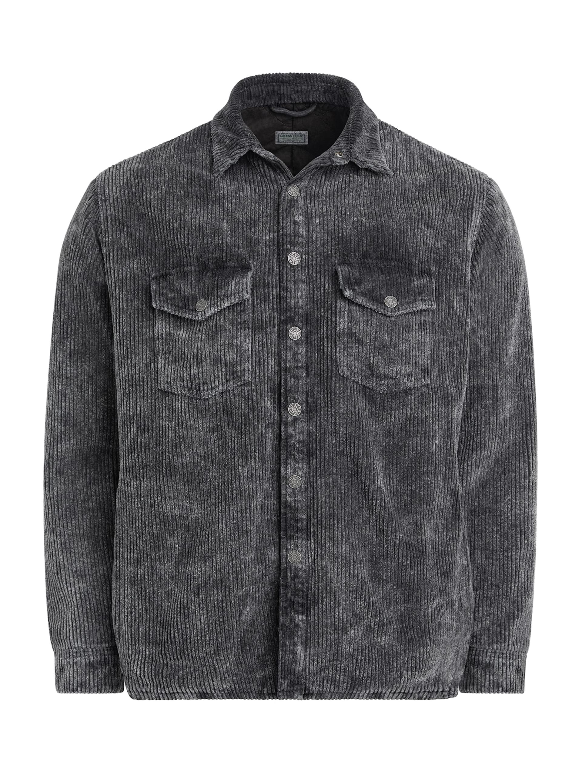 sobrecamisa acolchoada de veludo cotelê
