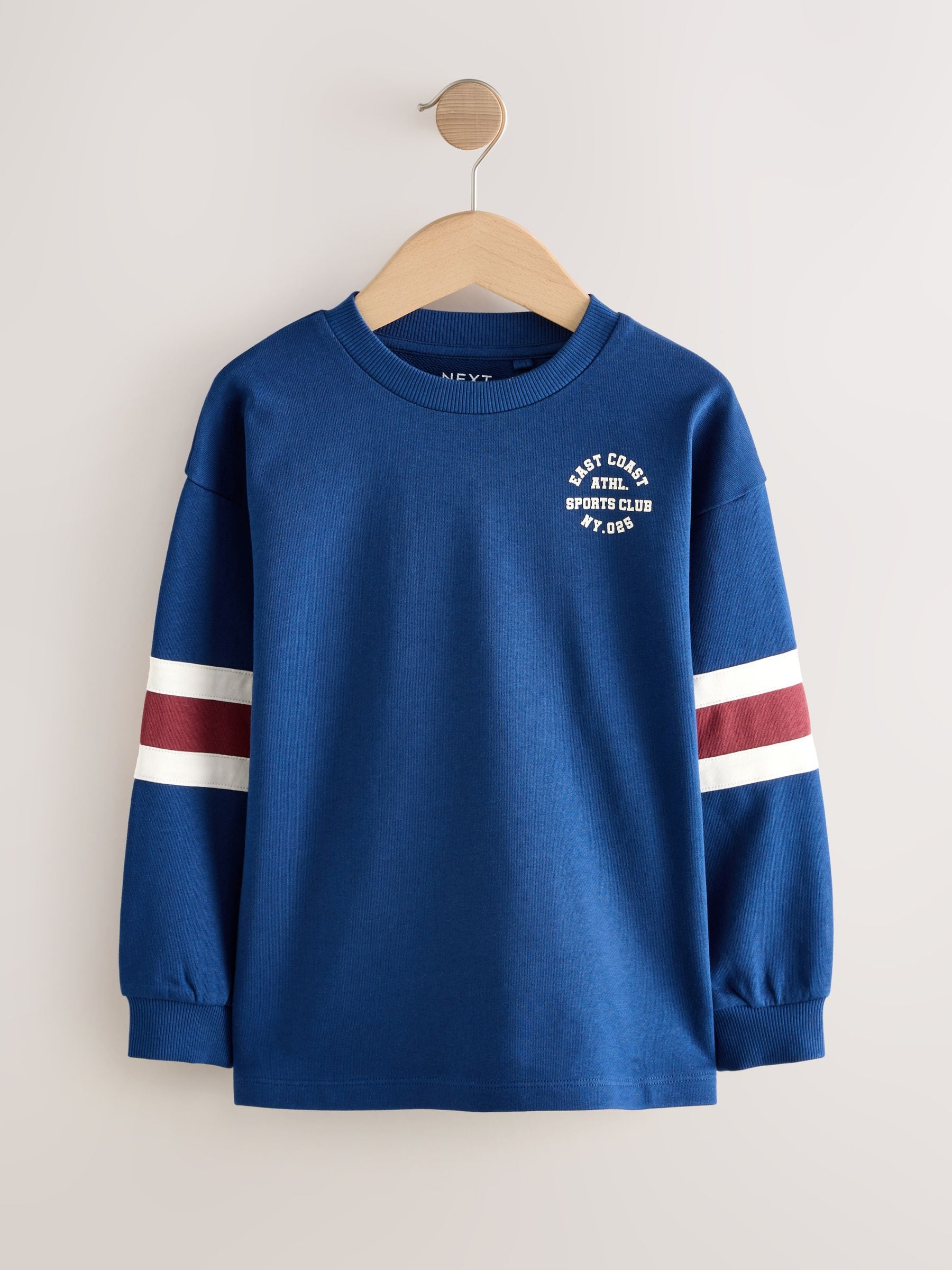 Donkerblauw - Relaxed Fit Heavyweight Long Sleeve Colourblock T-Shirt (3-16yrs)