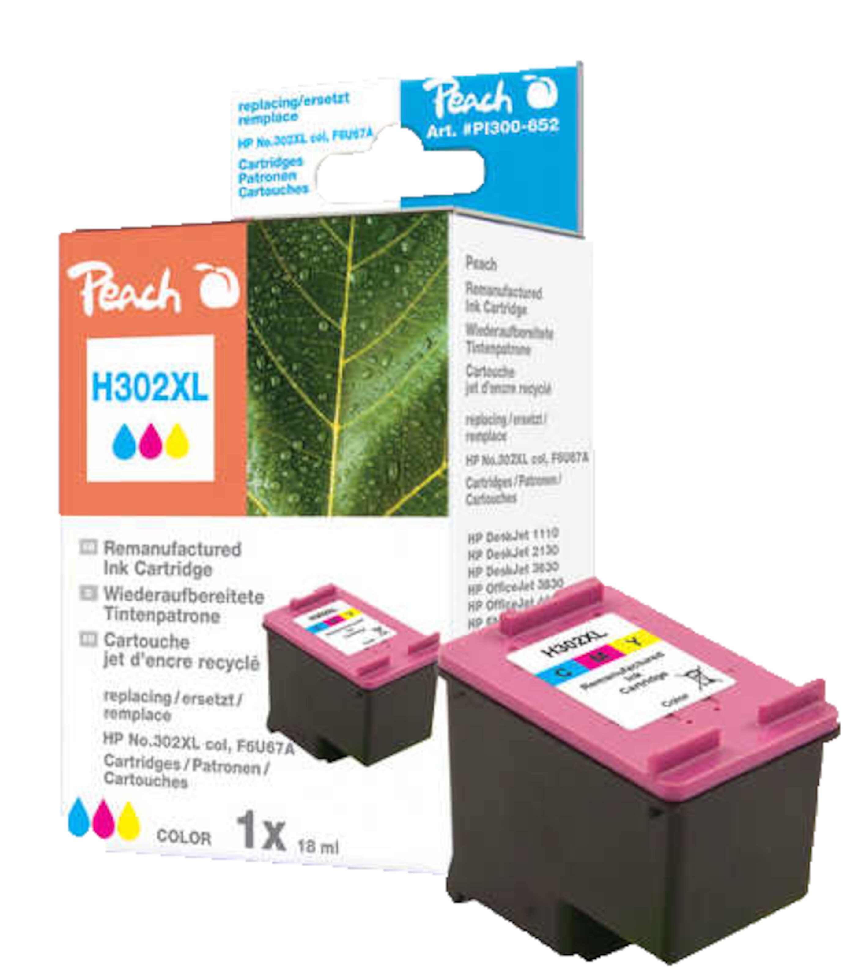Peach Blekkpatron tilsvarer HP 302XL flere farger