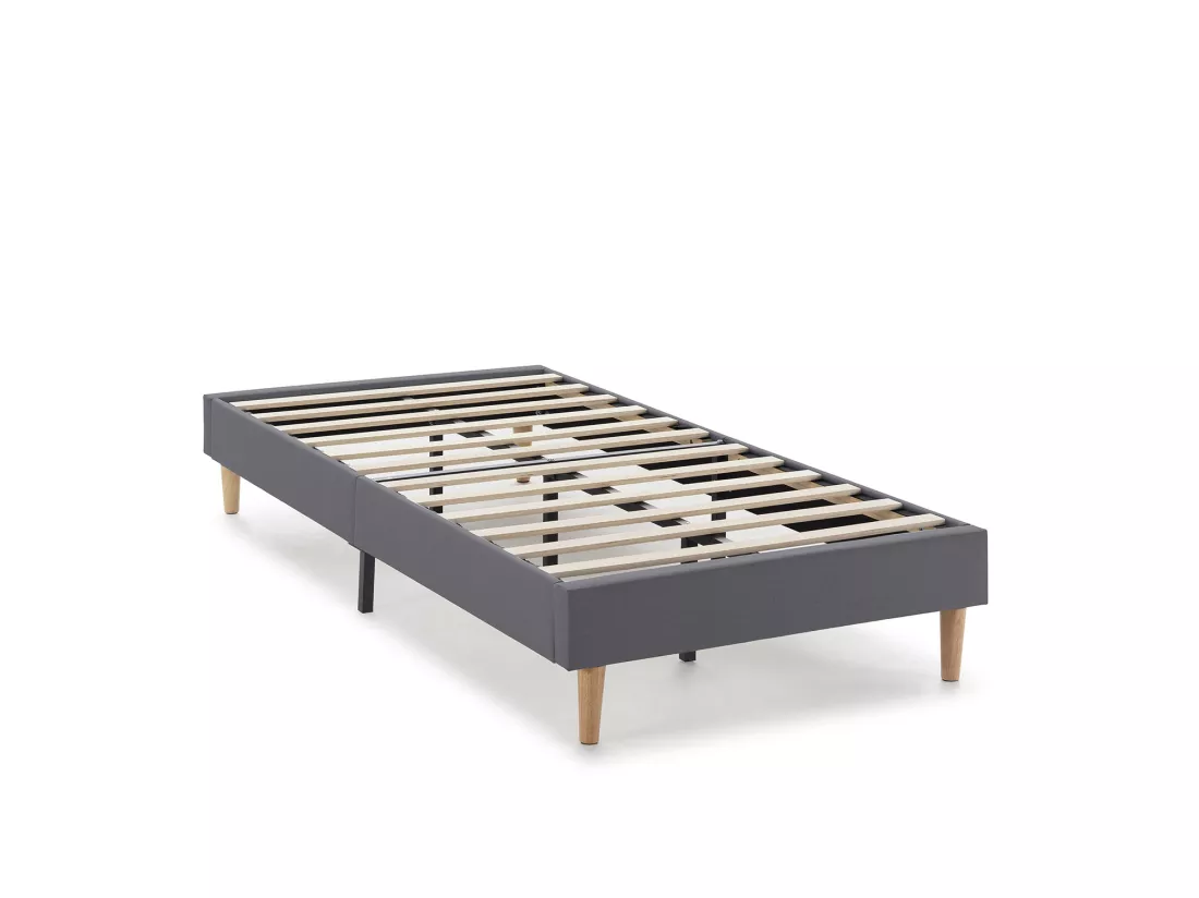 Sommier tapissier Aura 90x190 cm Gris Foncé, Hauteur 30 cm