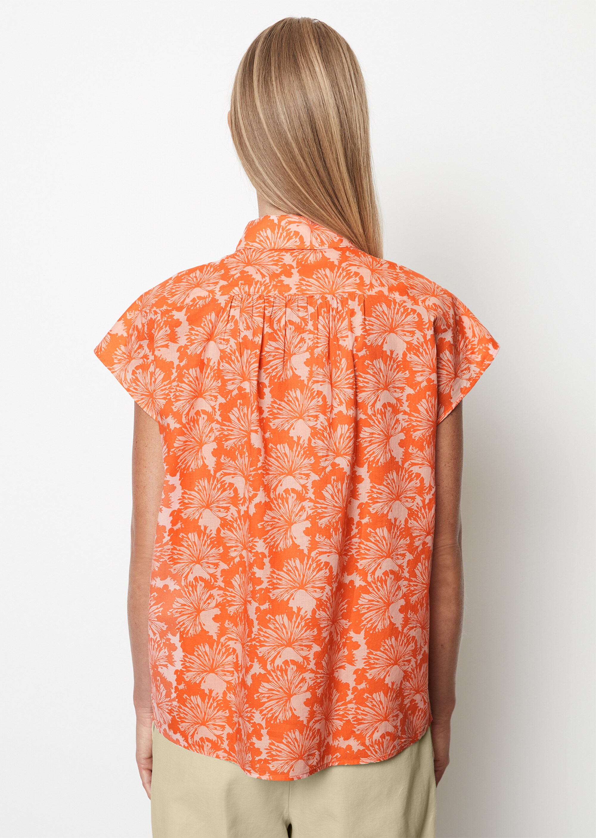Kurzarm-Bluse regularaus Silky-Touch-Baumwolle