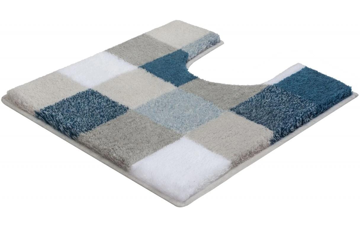 Badteppich Caro 70 x 120 cm, Marineblau/Blau/Grau/WeissBadezimmerteppich