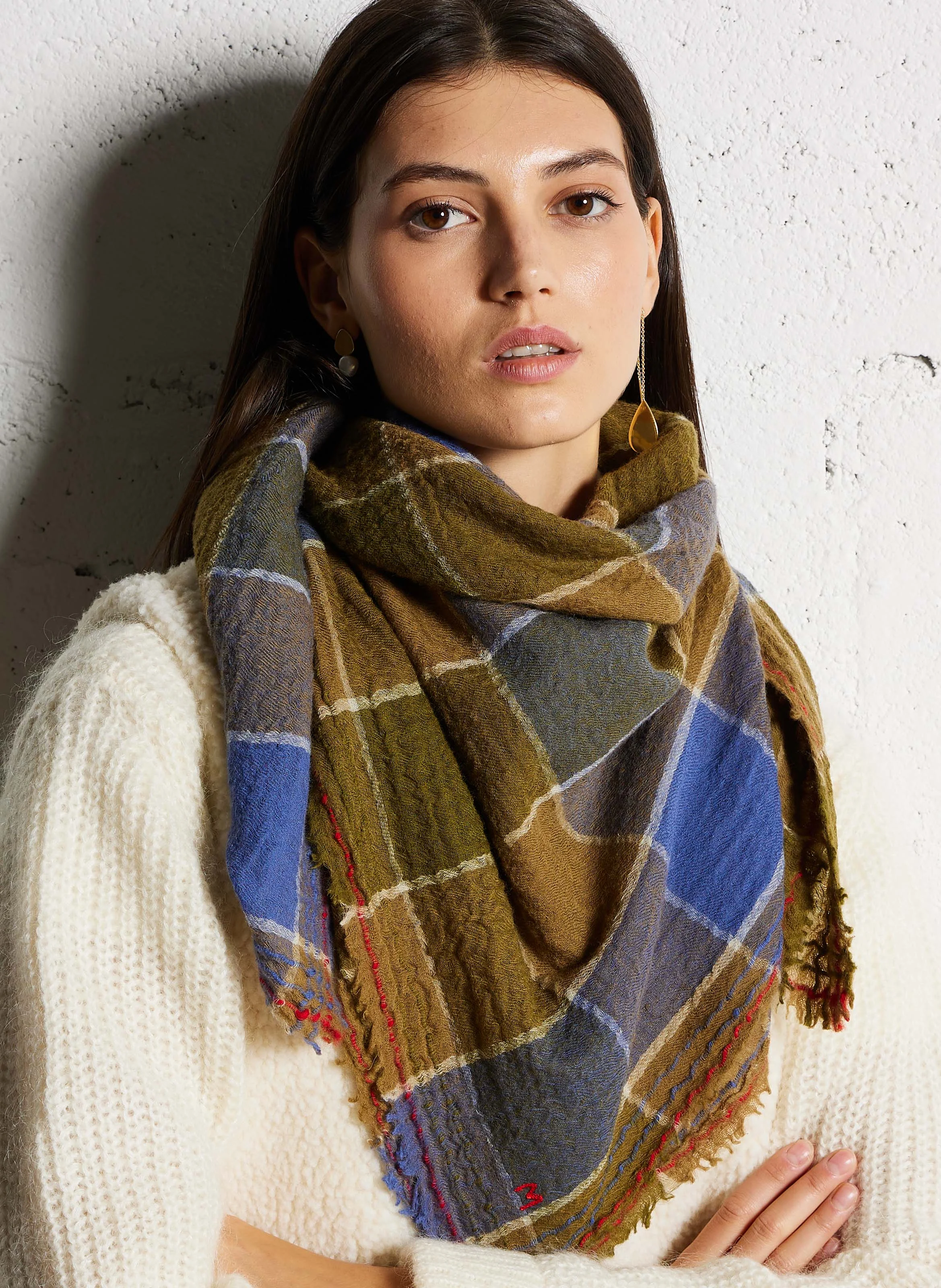 N°686 - Echarpe en laine | Marron