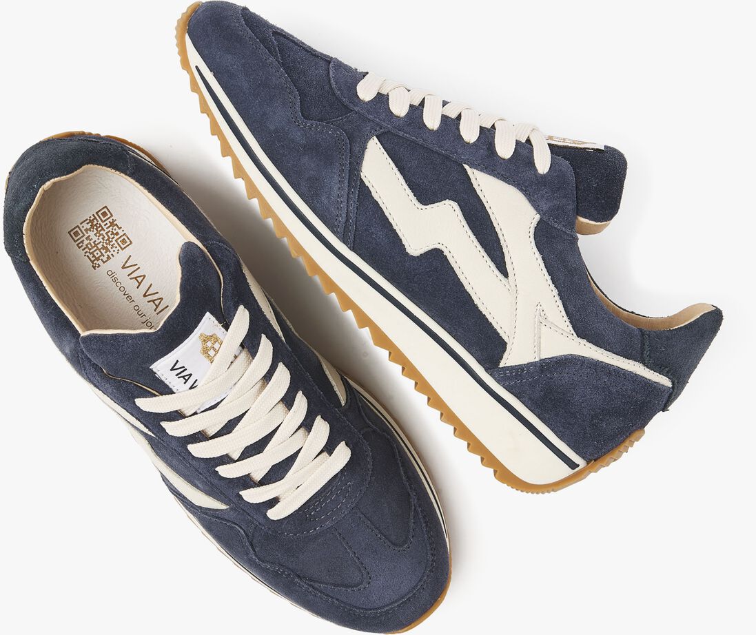 blauwe via vai lage sneakers mikki alex