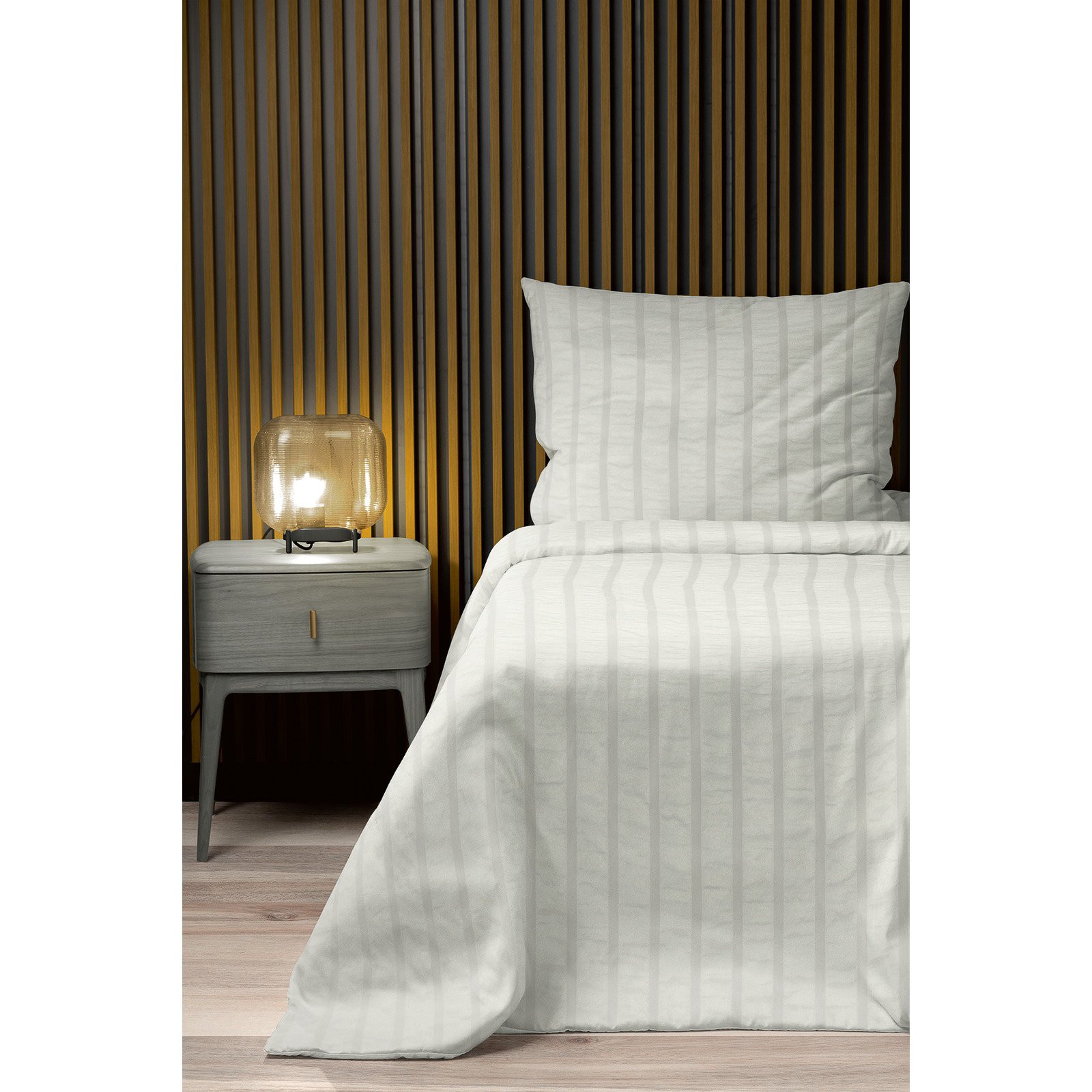 Bettwäsche Micro-Seersucker unifarbig 50x70 Kissen, weiss