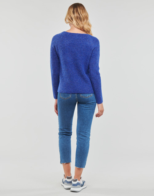 Pieces - PCELLEN LS V-NECK KNIT - Bleu
