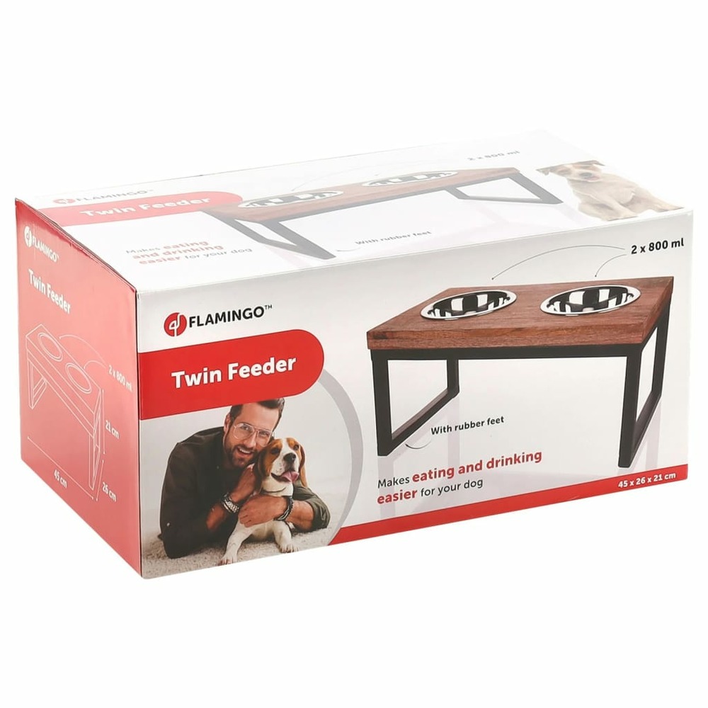 Bols à nourriture chien avec support tommy 2x800 ml