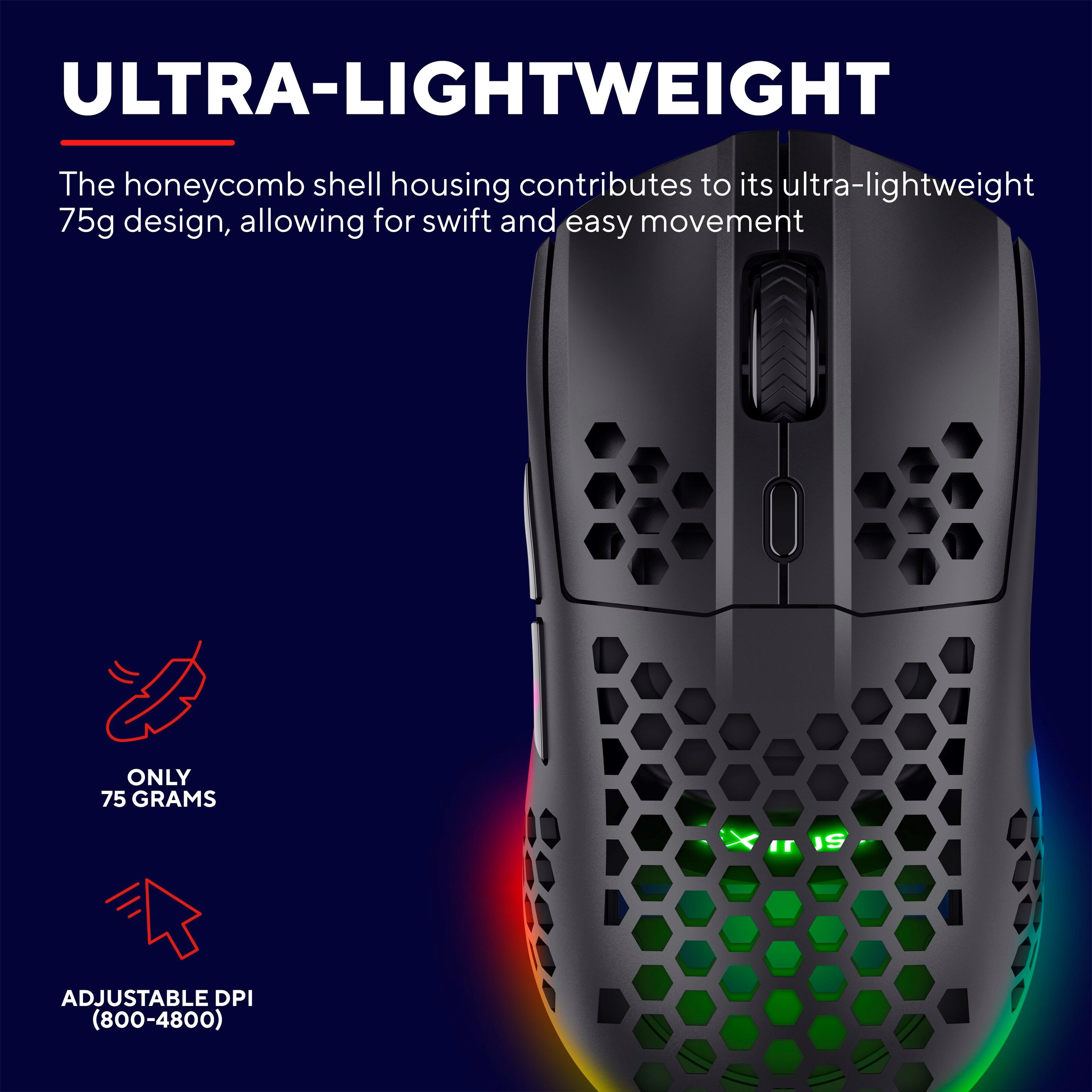 Trust GXT929 Helox Ultra-lightweight Wireless Gaming Mouse Svart