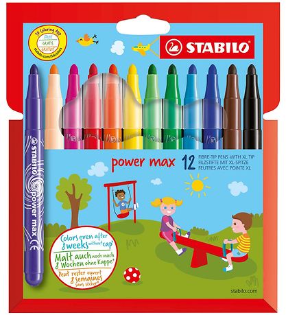 Stabilo Filzstifte - Power Max - 12 st. - Mehrfarbig