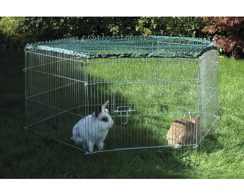 Buitenverblijf voor jonge dieren inclusief beschermnet 123x106x60 cm