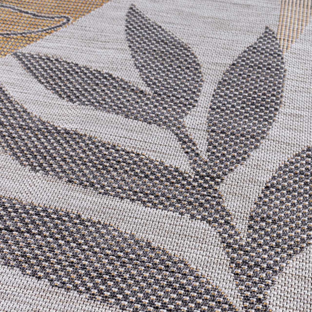 In Outdoor Teppich Beige, Vintage Design, Flachgewebe, Wetterfest