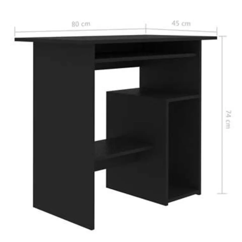 vidaXL - Bureau - Zwart - Bewerkt hout