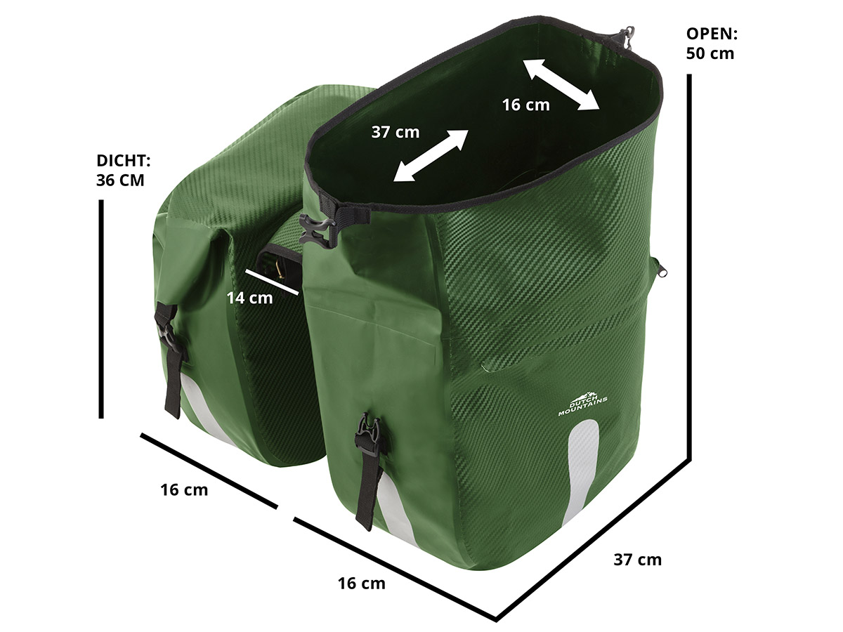 Dutch Mountains 46 liter dubbele fietstas - Green