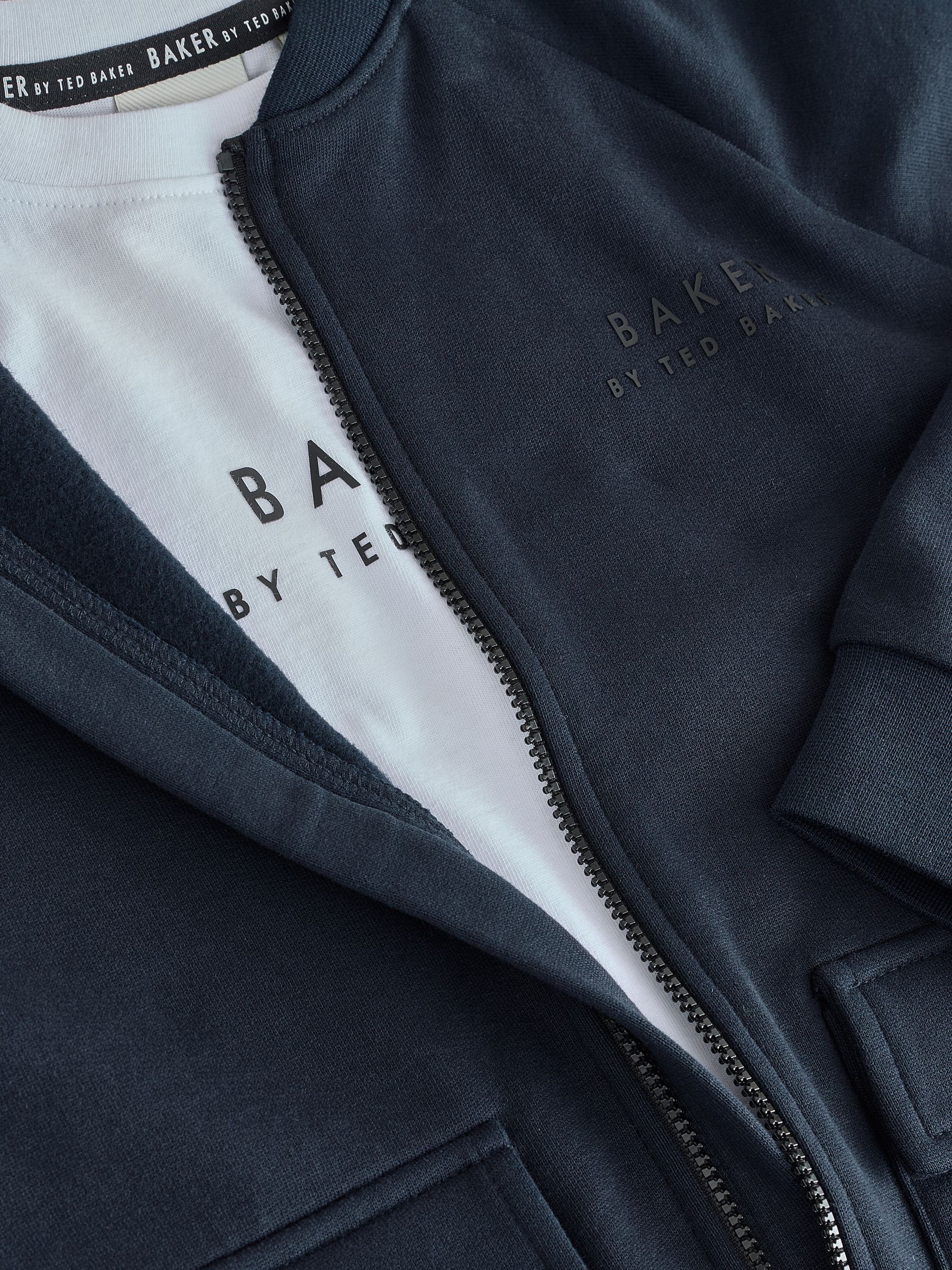 Marineblauw - Baker by Ted Baker Bomber Jacket, T-Shirt and Joggers 3 Piece Set