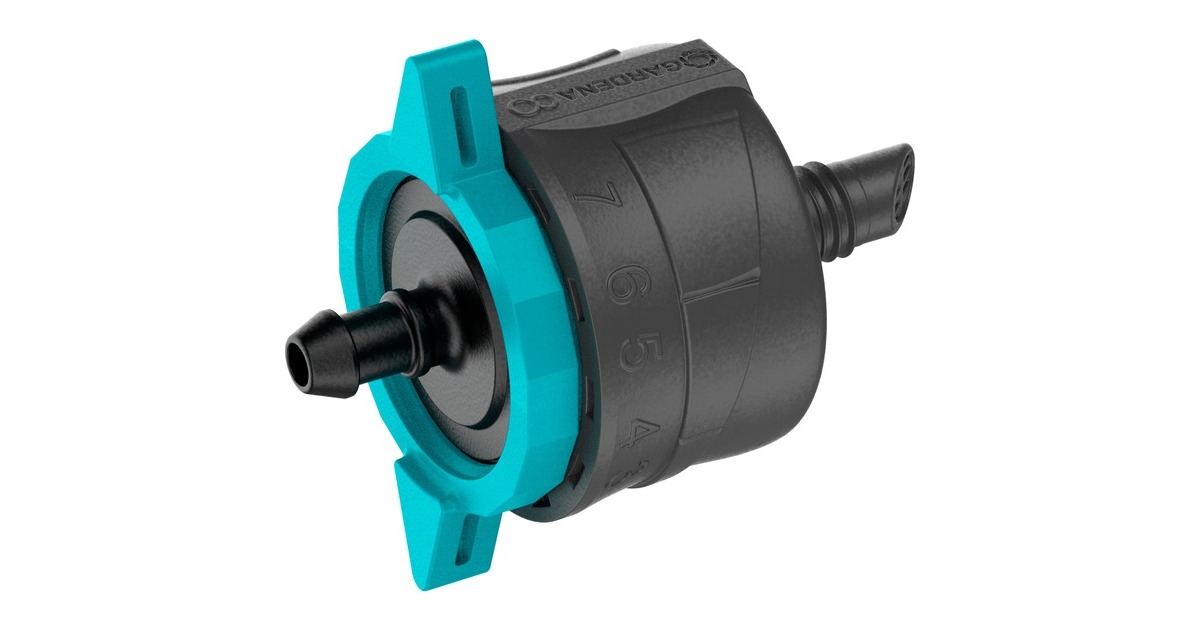 GARDENAVerstelbare Einddruppelaar, drukcompenserend. druppelaar  (Zwart/turquoise, 5 Stuks)