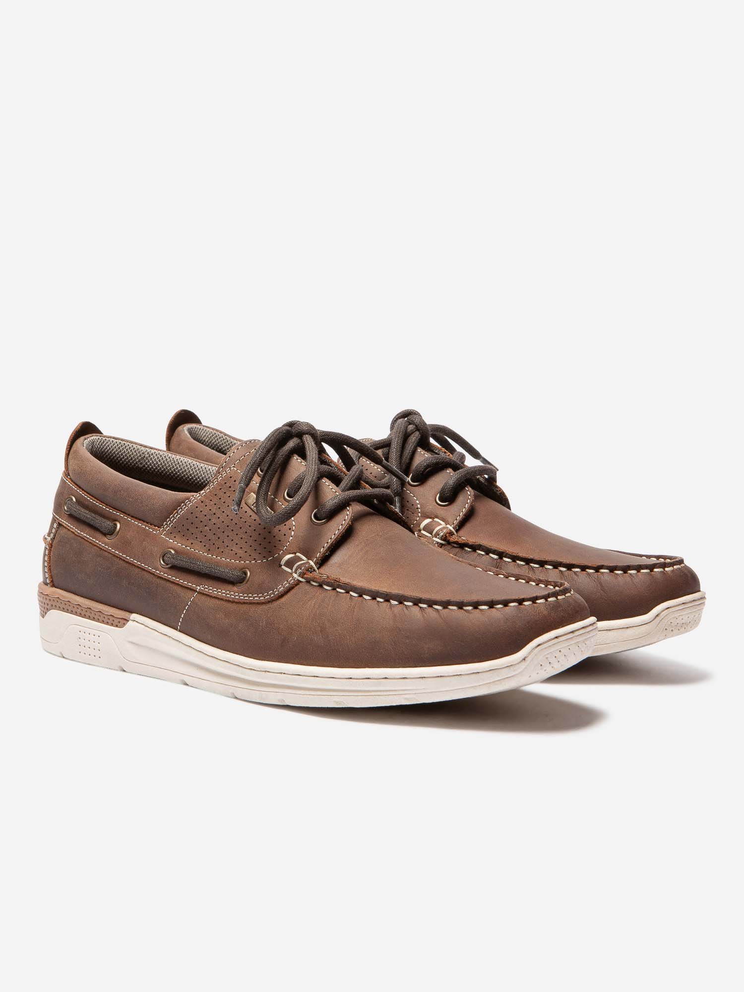 Chaussures Bateau Homme Cuir Marron