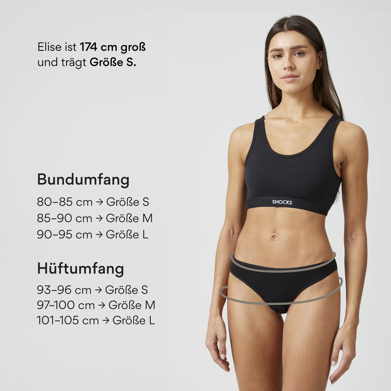 Brazilian Slips aus Bio-Baumwolle Mix (Weiß/Hellgrau/Schwarz)