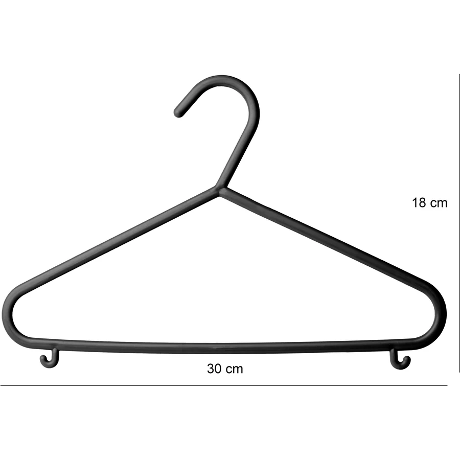 bieco Kleiderbügel 8er Set schwarz