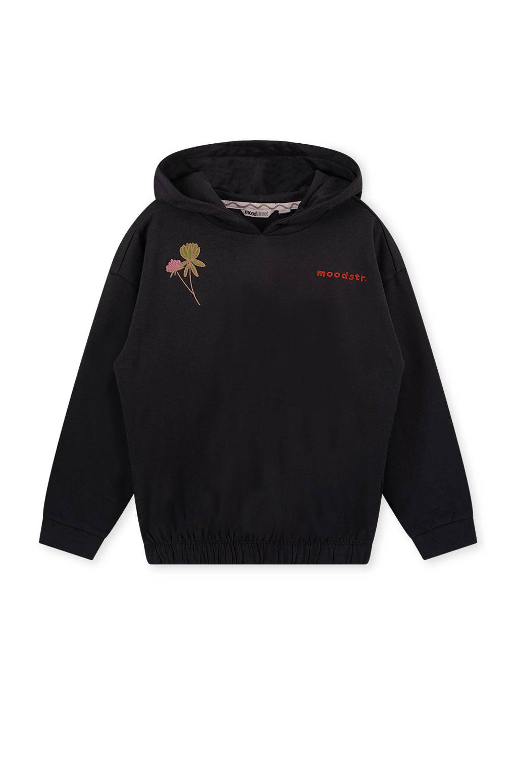 Moodstreet hoodie met printopdruk zwart