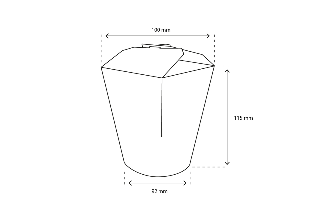 Wok to Go beker 32oz 1000ml karton wit