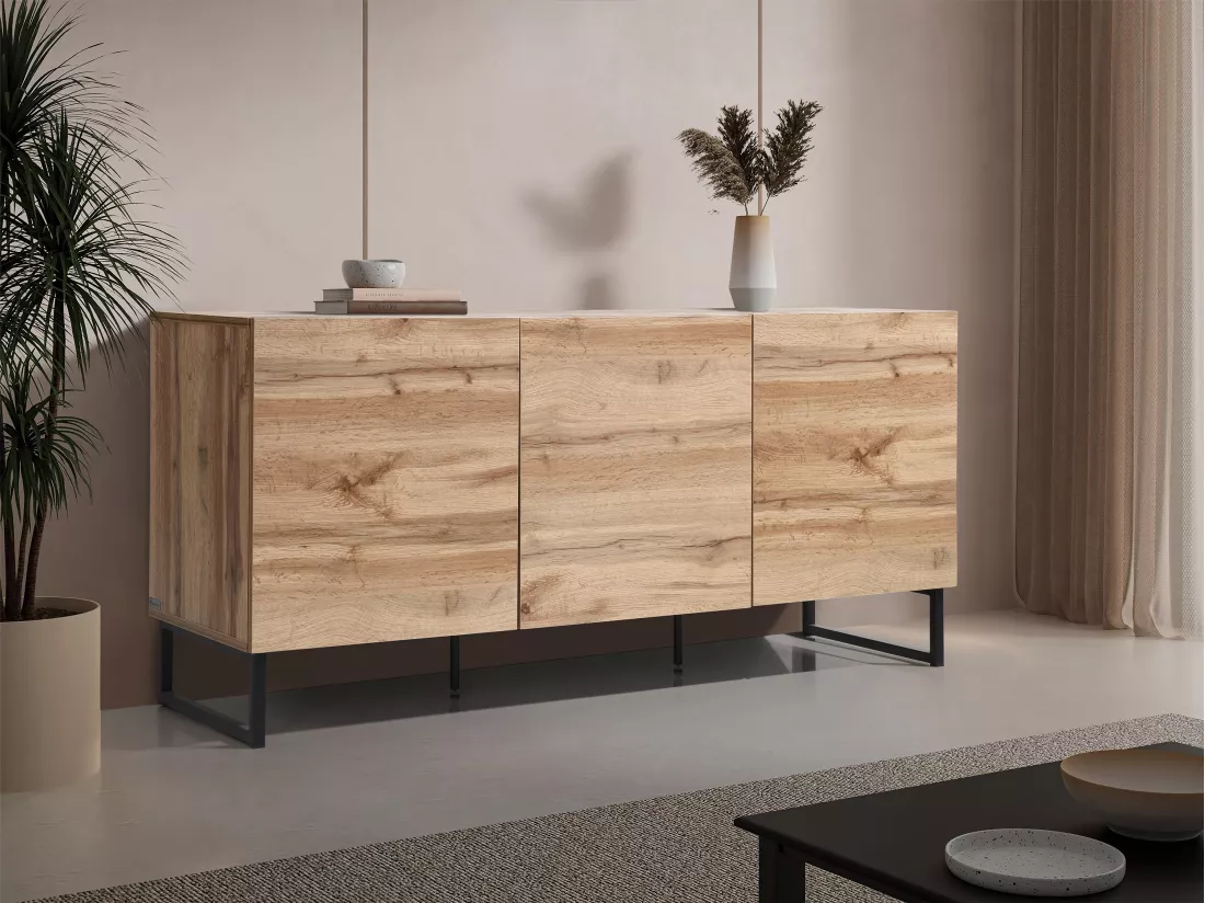 Buffet avec 3 portes - Naturel - CEVANIA