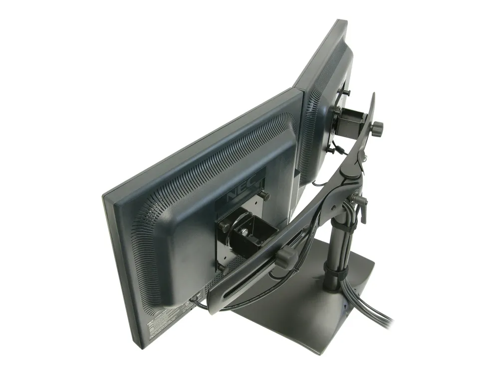 Ergotron DS100 - Stativ - vandret - for 2 LCD displays - aluminium, stål - sort - skærmstørrelse: op til 24
