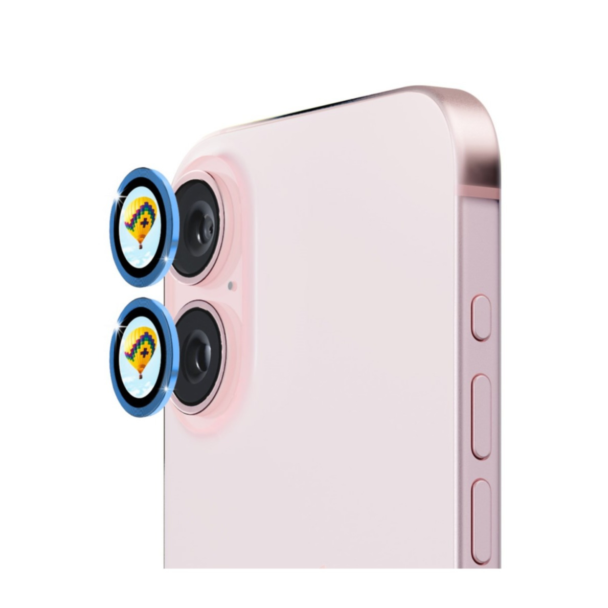 iPhone 16 / iPhone 16 Plus Kameraschutz Objektiv Ring Protector Abdeckung - Blau