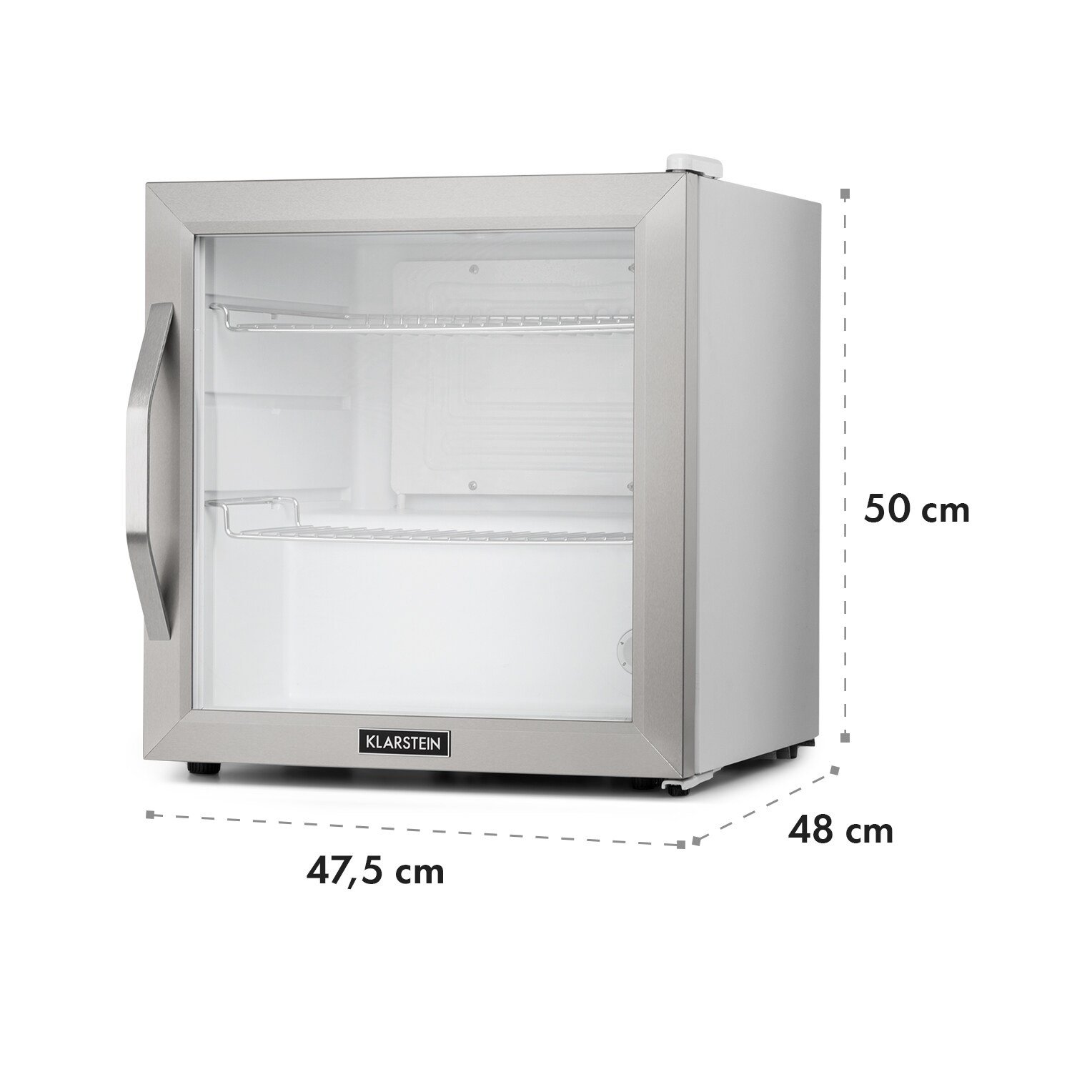 Beersafe L Crystal White Kühlschrank 47 Ltr 2 Böden Glastür Edelstahl