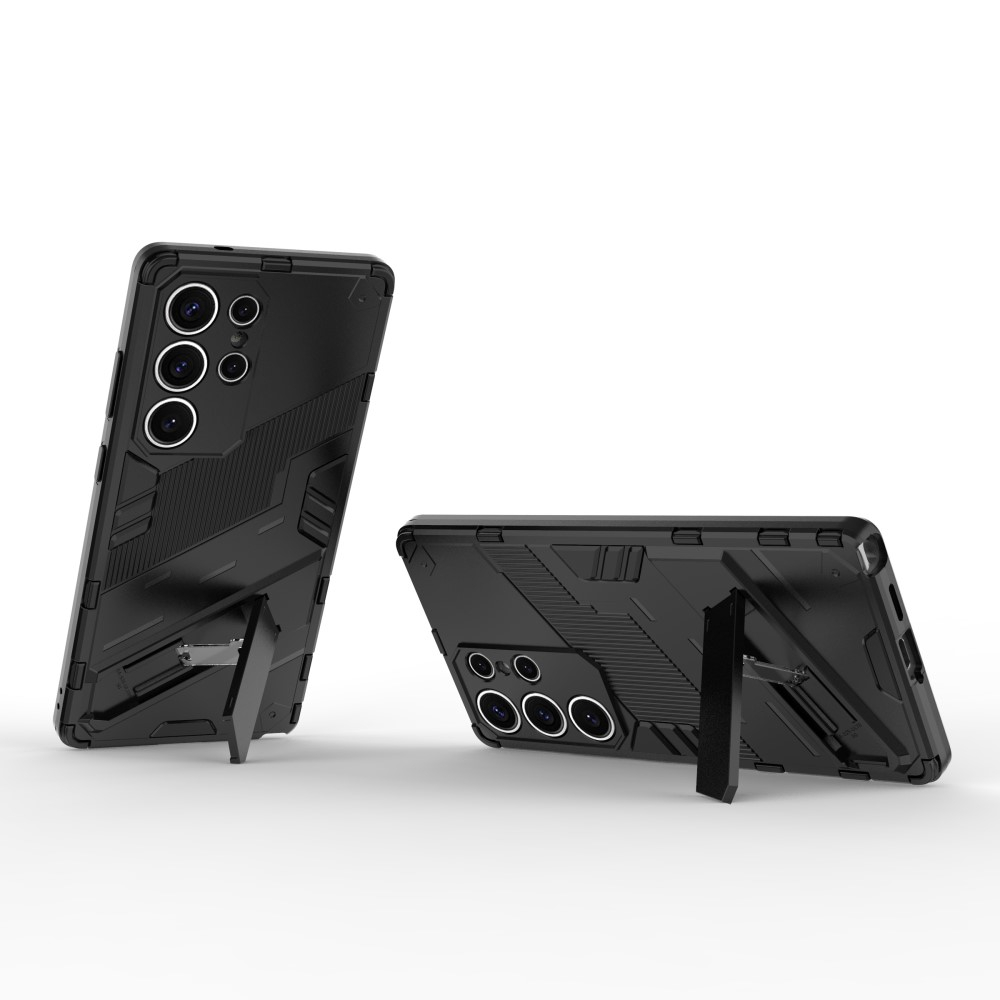 Samsung Galaxy S25 Ultra Hybrid Hardcase Hülle   Kickstand Aufsteller - Schwarz