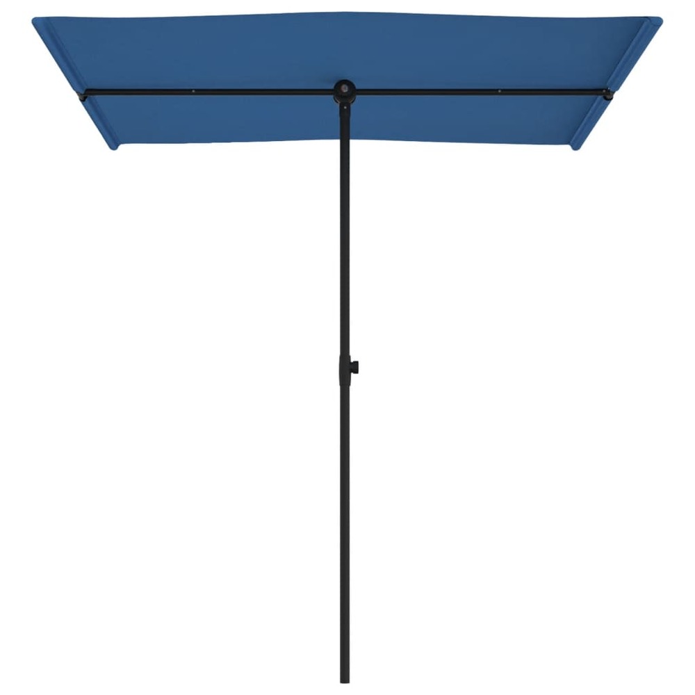 Parasol d'e x térieur avec mât en aluminium 180 x 130 cm bleu azuré