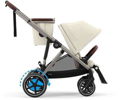 Cybex e-Gazelle S Søskenvogn inkl. Liggedel, Seashelle Beige/Taupe
