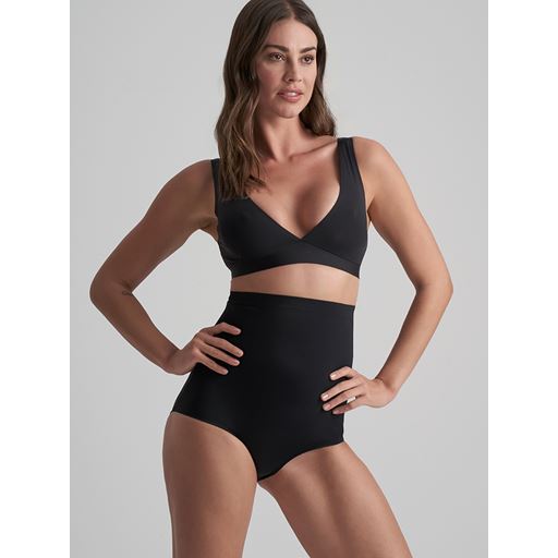 Bye Bra Invisible High Waist Brief, Black, XXL